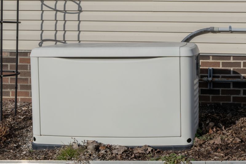 Residential Backup Generator in a Backyard